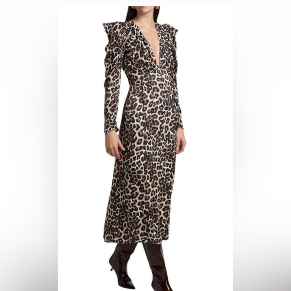 Farm Rio Leopard Print Midi Dress